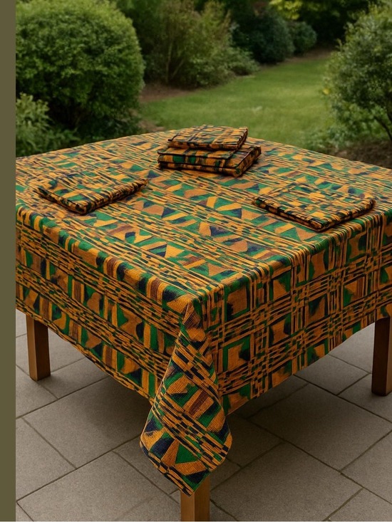 Other - NWOT VTG KENTE AFRICAN PRINT COTTON 3 TABLECLOTHS 53"X53" & 32 NAPKINS 17"X17"